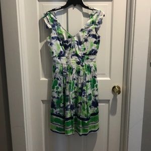 Aidan Mattox Watercolor print fully lined dress